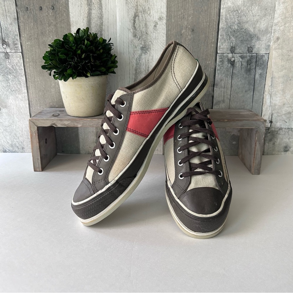 🌴P.F. Flyers Coral and Brown Retro Unisex Sneakers Posture Foundation